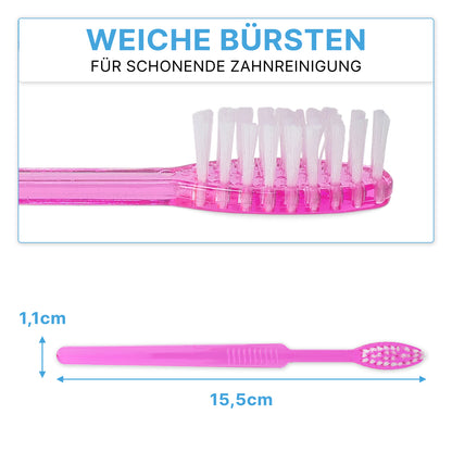 Die ARNOMED Einweg Zahnbürste mit Zahnpasta von ARNOWA GmbH (15,5 x 1,1 cm) bietet weiche Borsten für schonende Zahnreinigung. Ideal als Dentalprodukt, erhältlich in der Box mit 100 Stück.