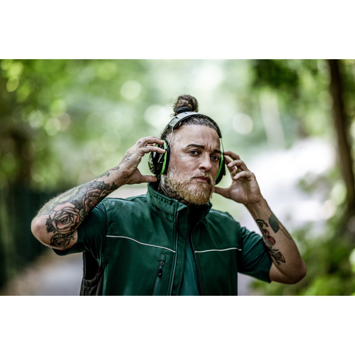 NITRAS MUTE DEFENDER PRO, oorkappen, zwart/groen, EN 352-1 kunststof | Pak (1 stuk)