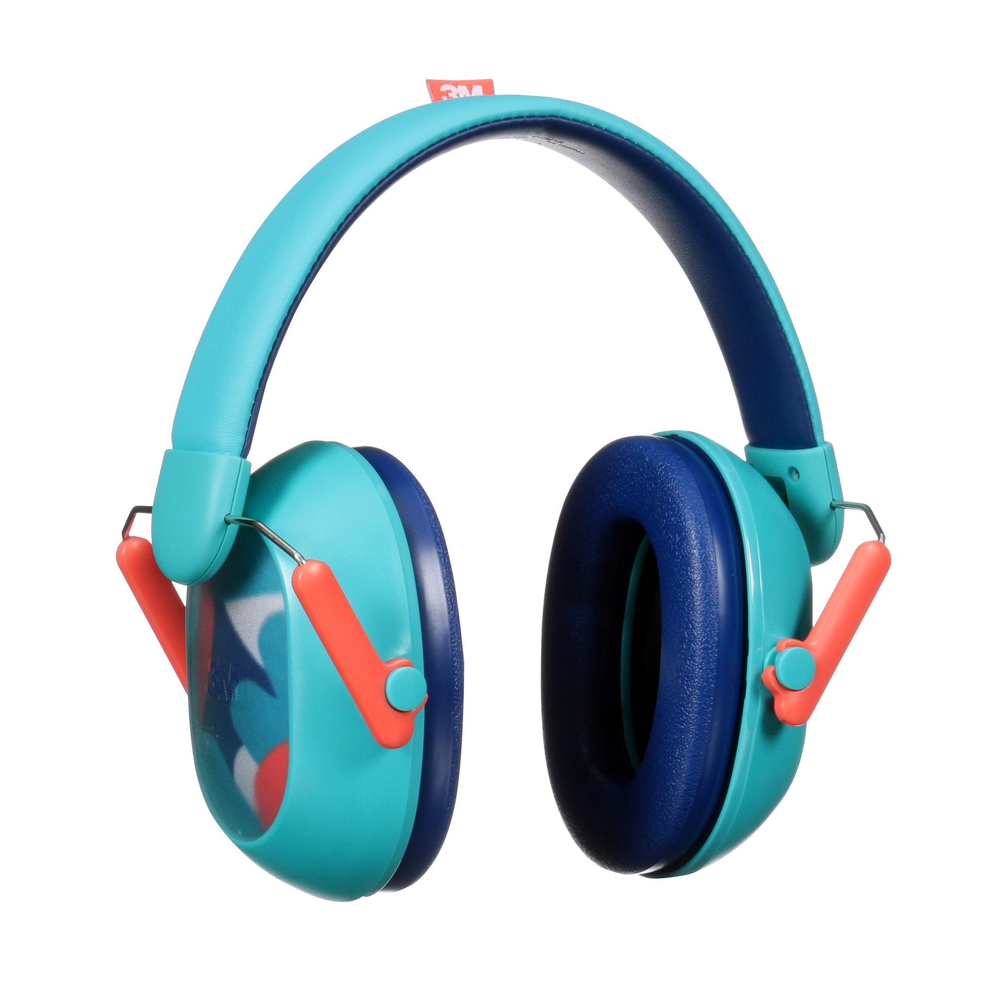 Der 3M™ Gehörschutz für Kinder PKIDSP-TEAL-E von 3M Deutschland GmbH hat türkisfarbene Ohrmuscheln, marineblaue Polsterung und orangefarbene Akzente. Ideal zum Schutz von Kinderohren vor Lärmpegeln von 87-98 dB.