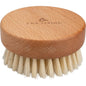 De ENA Living handmassageborstel van Abena Re-Seller GmbH is een ronde massageborstel van hout met natuurlijke borstelharen en de gravure "ENA LIVING" aan de bovenzijde. Verkocht in een doos met 24 verpakkingen, is het ideaal voor ontspanning en wordt het getoond tegen een witte achtergrond.