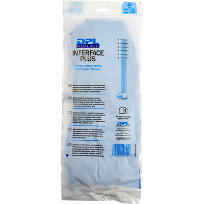 Een transparante kunststofverpakking toont de Abena Re-Seller GmbH huishoudhandschoenen nitril, blauw. De blauwe, latexvrije handschoenen zijn binnenin zichtbaar. Op de verpakking zijn productinformatie en aanwijzingen gedrukt.