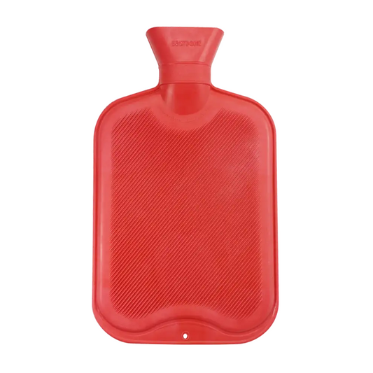 Ampri rubberen warmwaterfles met een schroefdop 2 liter, blauw en rood | Pack (1 stuk)