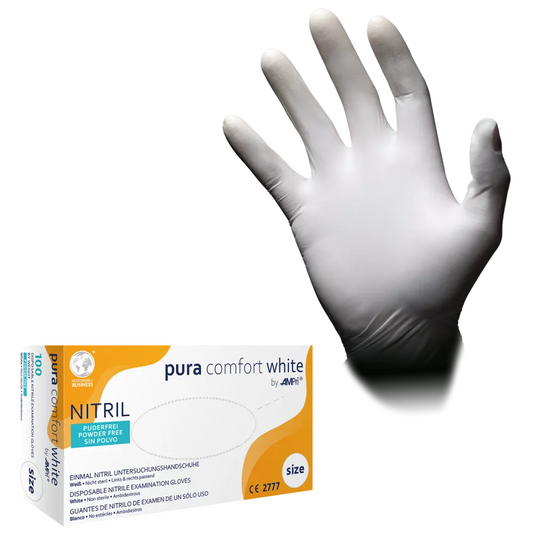 Ampri Puracomfort witte nitrilhandschoenen, wit | Box (100 stuks)