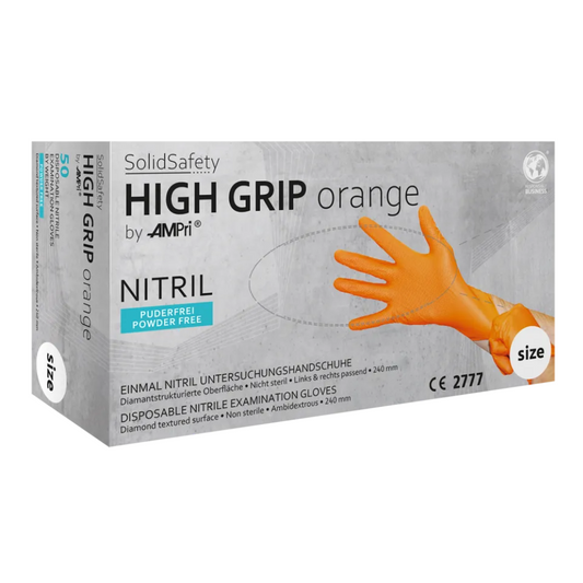 Ampri vaste vlagerij High Grip Orange Nitril Chemical Protection Handschoenen S - XXL