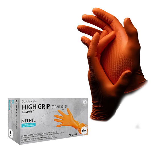 Ampri vaste vlagerij High Grip Orange Nitril Chemical Protection Handschoenen S - XXL