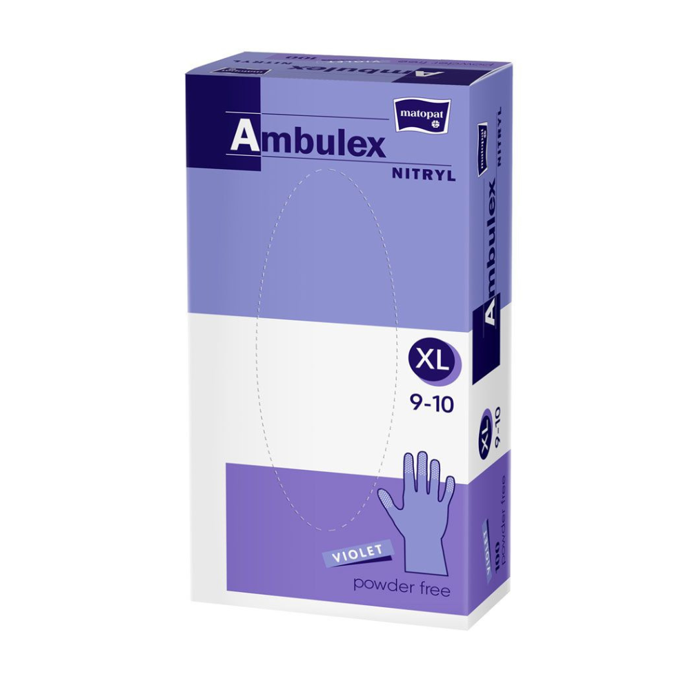 Ambulex nitrilhandschoenen violet ongepoederd