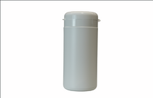 Die Altruan Leere Spenderdose mit Deckel (für Altruman®/Altrufect® Wipes) ist ein weißer, zylindrischer Kunststoff-Behälter mit rundem Deckel und steht aufrecht vor weißem Hintergrund.