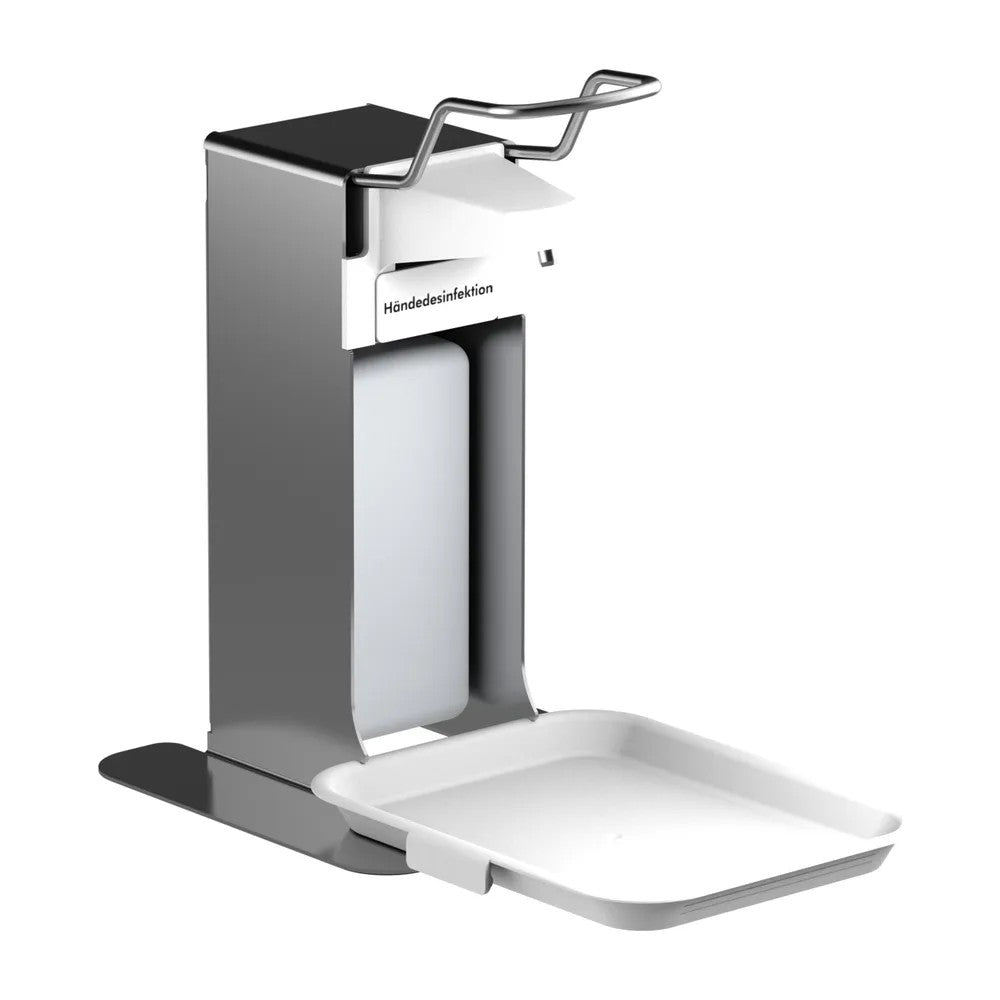 De CWS-lekbak voor desiTop (1 stuk) is een witte lekbak van CWS, die is ontworpen voor de badkamer of naast de desiTop-wastafel. Ideaal onder een aan de muur gemonteerde metalen desinfectiemiddel dispenser met hendel en navulbare fles. Etiket: "Handdesinfectie."