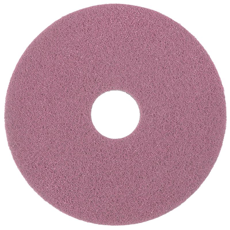 Das Diversey Twister Pad Pink für Vinylböden von Diversey Deutschland GmbH & Co. OHG ist ein rundes, flaches, rosafarbenes Pad mit rauer Oberfläche und Mittelloch, das mit mikroskopisch kleinen Diamanten ausgestattet ist, um Vinylböden optimal zu reinigen und zu polieren.