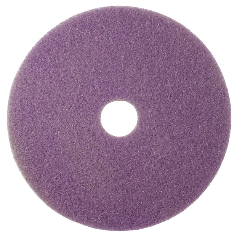 Het Twister Pad paars, rond van Diversey Deutschland GmbH & Co. OHG is ontworpen voor het onderhoud van gecoate harde vloeren; het is een rond pad met een ruwe textuur en een gat in het midden, afgebeeld van bovenaf op een witte achtergrond.