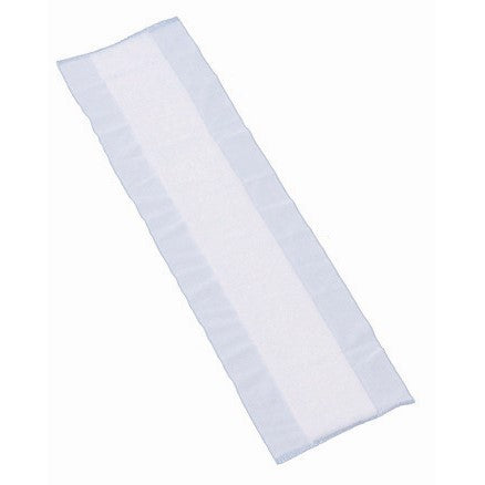 De TASKI flortex V3 stofdoek van Diversey Deutschland GmbH & Co. OHG is een rechthoekige witte mop met lichtblauwe randen van hoogwaardig materiaal - perfect voor grondige oppervlaktereiniging.