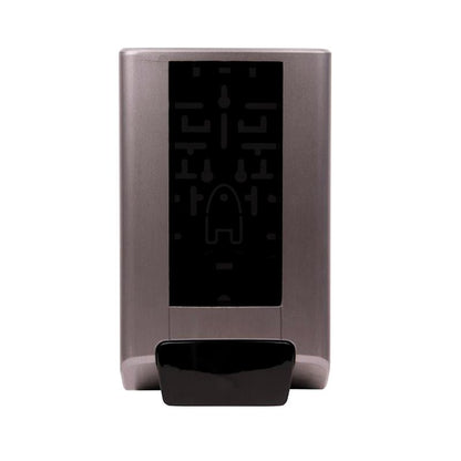 Der Diversey Deutschland GmbH & Co. OHG IntelliCare Spender Manuell 1 Stk. aus Edelstahl mit schwarzer Sensorfläche sorgt für einen hygienischen Einsatz und ist auf weißem Hintergrund abgebildet.