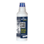 Een witte fles DR.BECHER @home Haard & Kachelglas Reiniger | Fles (500 ml) van Dr. Becher GmbH met blauw etiket en QR-code. Het etiket toont een haardafbeelding en een Duitse tekst die deze krachtige haardreiniger beschrijft voor het bestrijden van ingebakken korsten.
