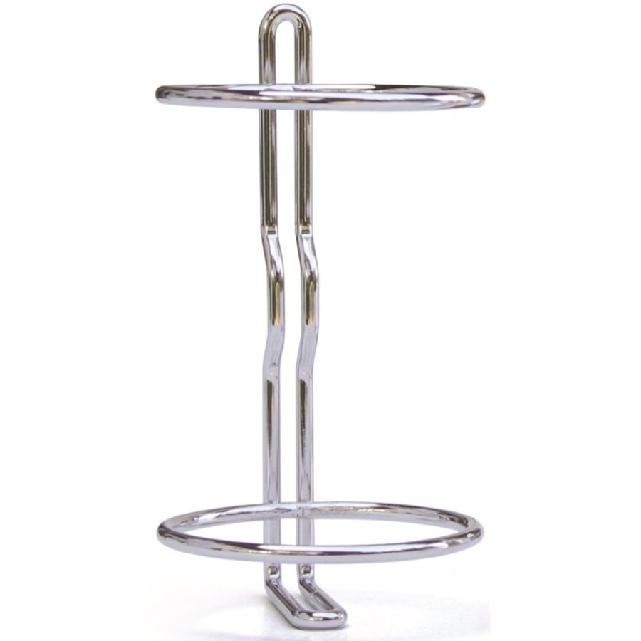 De Dr. Schumacher blikjeshouder van Dr. Schumacher GmbH is een minimalistische zilveren houder met twee ronde ringen en verticale staven, die drankblikjes rechtop houdt - ideaal voor het stijlvolle en praktische transport van drankblikjes.