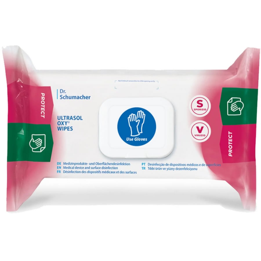Dr. Schumacher Ultrasol Oxy Wipes desinfectiedoekjes | Verpakking (108 doekjes) 