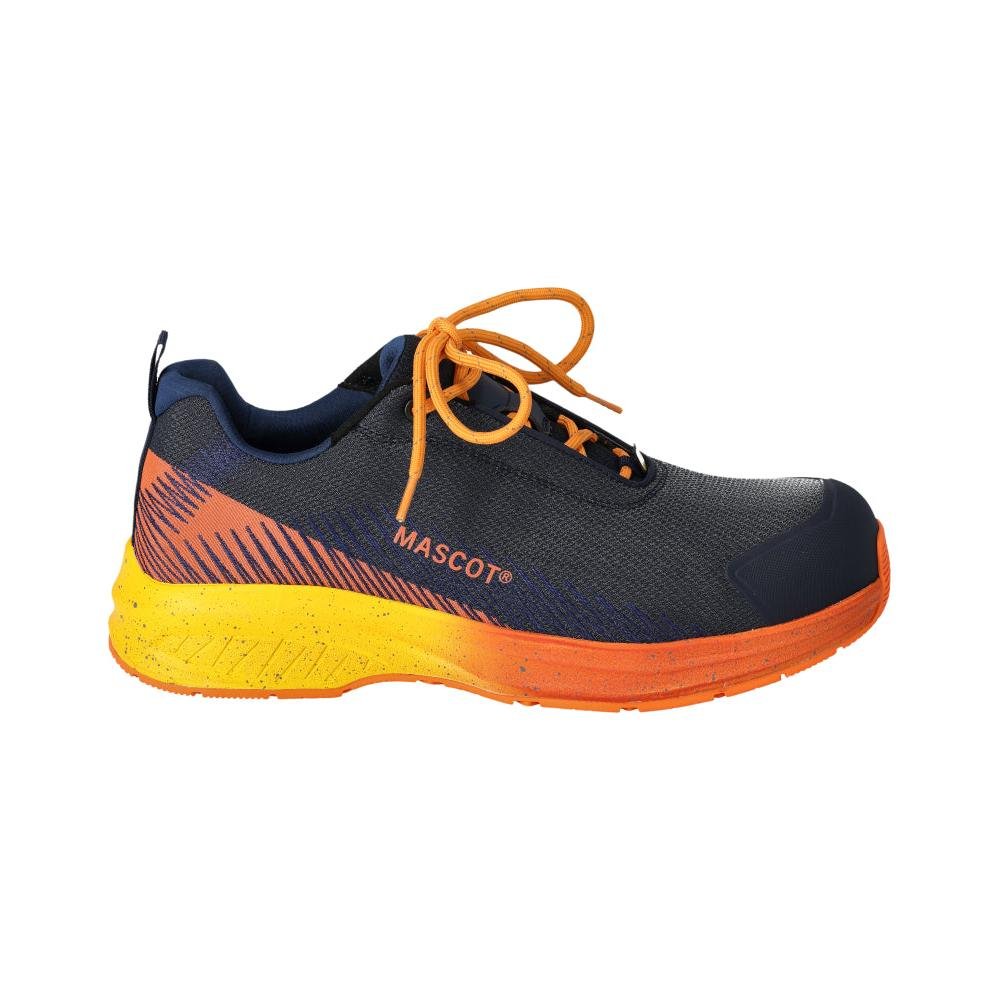 Veiligheidsschoenen S1PS, veiligheidsschoenen met veters S1PS, zwart blauw/licht oranje