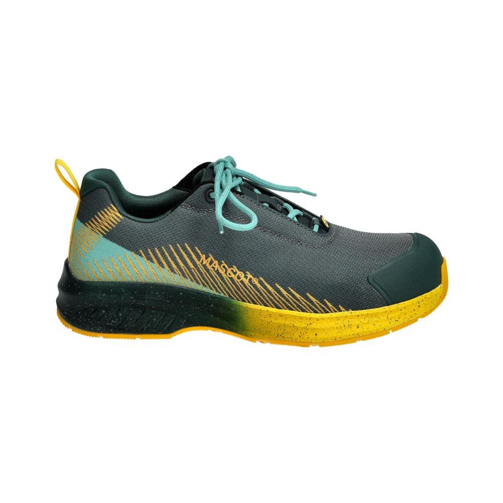 Veiligheidsschoenen S1PS, veiligheidsschoenen met veters S1PS, bosgroen/zongeel