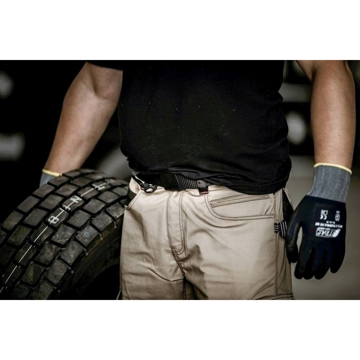 NITRAS riem met kunststof gesp, zwart Polyester: 100% | Pak (1 stuk)