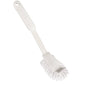 De ZACHTE KRATSBORSTEL van Haug Bürsten KG is een witte Nylon 6.6 afwasborstel (ø 0,40mm, middel) met lange steel en ophanggat, ideaal voor de zachte reiniging. Afmetingen: 275x60x20 mm.