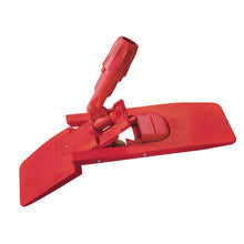 Der Haug Bürsten KG Klapphalter mit Magnetverschluss 500X130MM - rot ist ein roter Kunststoff-Klapphalter mit verstellbarem Drehgelenk und flacher 500x130mm Basis, ideal zum Befestigen und Sichern von Mopps während der Reinigung. Erhältlich pro Stück oder in 10er-Packungen.