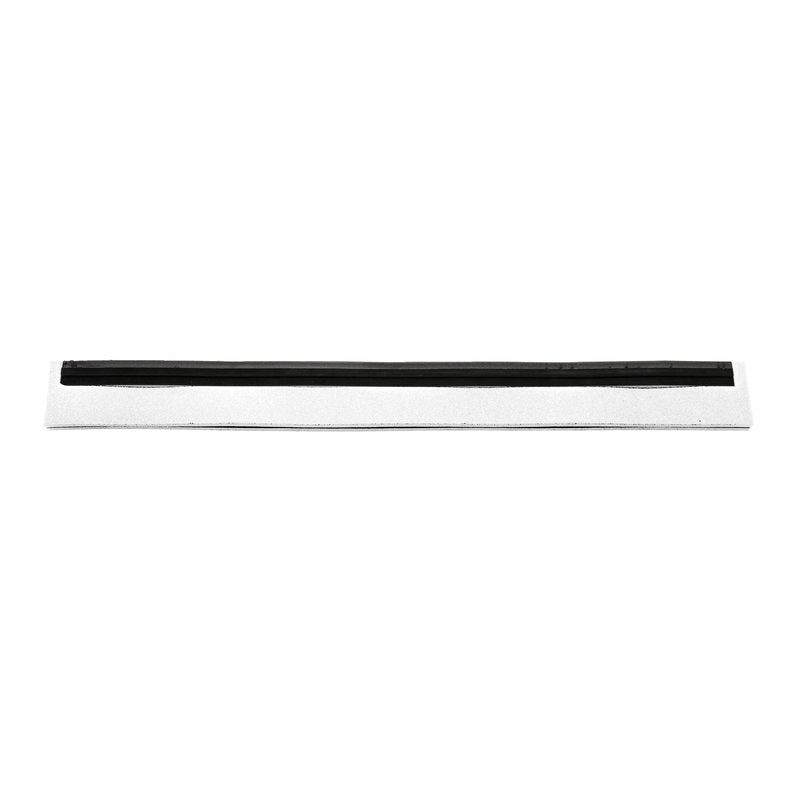 De VERVANGENDE RUBBERLIP, 1-lippig, voedselveilig (420x20x22mm) van Haug Bürsten KG kenmerkt zich door een enkele witte, rechthoekige strook met een smalle, in het midden lopende zwarte rubberafdichting.