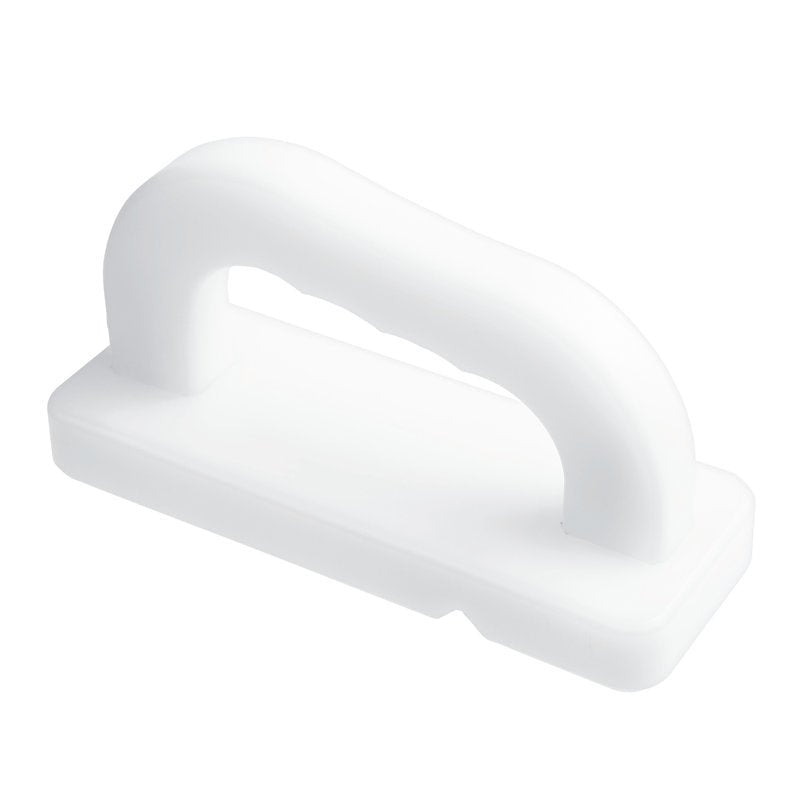 De Haug Bürsten KG SCHAAL, POLYAMIDE, 160x60mm heeft een witte polyamide handgreep met een rechthoekige basis en afgeronde bovenkant, evenals twee messen van roestvrij staal voor verbeterde duurzaamheid en prestaties.