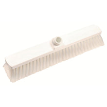 Der GROßRAUMBESEN, PBT WEICH 400X60X50MM von Haug Bürsten KG ist ein weißer Bürstenkopf mit weichen Borsten und einer zentralen Buchse für die Befestigung eines Stiels, ideal für die Reinigung großer Flächen, dargestellt auf weißem Hintergrund.