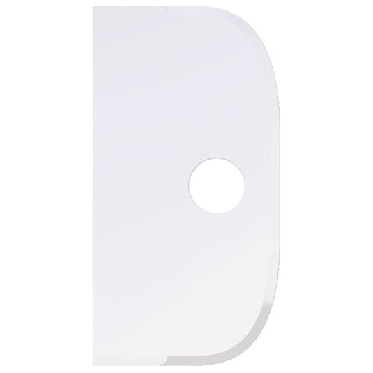 De GROTE SCHRAAPER, PP, FLEXIBEL, 230 x 118 mm van Haug Bürsten KG is een witte, rechthoekige polypropyleen-afstrijker met afgeronde randen, een gewelfde rechterzijde en een cirkelvormig gat in het midden. De achtergrond is effen wit.
