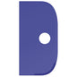 Ein solides blaues vertikales Rechteck, das dem SCHABER GROß, PP, FLEXIBEL, 230X118MM von Haug Bürsten KG ähnelt, weist eine abgerundete obere rechte Ecke und ein weißes kreisförmiges Loch nahe der rechten Mitte auf.
