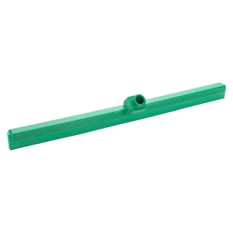 De groene WASSERWISSER, VOEDSELKWALITEIT 1-LIPPIG, 620x35x25mm van Haug Bürsten KG van kunststof met centrale steelopname is ideaal voor hygiënische reiniging in de voedingsmiddelenindustrie.