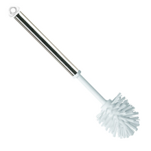 Die Haug WC-Rundbürste von Haug Bürsten KG verfügt über einen runden Borstenkopf, einen verchromten Metallgriff mit Aufhängeöse und ist für die Sanitärreinigung konzipiert.