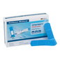 Afbeelding van een doos Holthaus Ypsitect® pleisterstrips, waterafstotend 1,9 x 7,2 cm, 100 stuks. Op de doos is duidelijk te zien dat deze 100 chirurgische, zelfklevende pleisterstrips bevat. Buiten het veld worden twee blauwe strepen weergegeven. Dit product wordt in Duitsland geproduceerd door Holthaus Medical GmbH & Co. KG en beschikt over waterafstotende pleisterstrips.