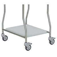 De Novocal kunststofvloerbak voor viervoudige verzamelaars - NW74 of NW84 (1 stuk) heeft een stevige metalen wagenbodem met vier zwenkwielen, een vlakke plank en gebogen poten, perfect voor afvalopslag. Merk: Novocal.