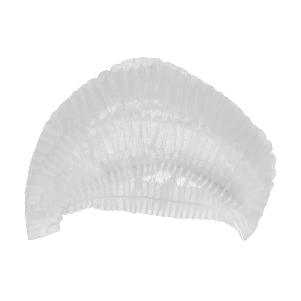 Die KleenGuard® A10 Leichte Haube von Kimberly-Clark GmbH ist eine weiße, leichte Mobcap mit einem elastischen Band aus dünnem, geknittertem Material - ideal für den Einsatz im medizinischen Bereich, in der Lebensmittelversorgung oder in Reinräumen. Die Packung enthält 1000 Kappen in Universalgröße.