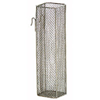 Der Novocal Katheterkorb aus rostfreiem Edelstahldraht mit 5 x 5 x 1 mm Gewebe ist ideal zur hygienischen Aufbewahrung medizinischer Utensilien; Mantel und Boden bestehen aus elektrolytisch bearbeitetem Gewebe.