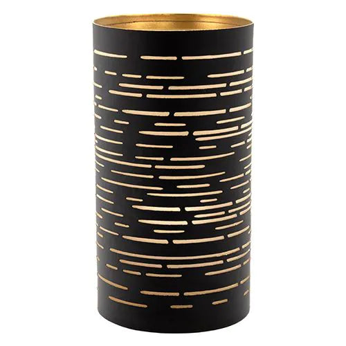Papstar Securit® kandelaar Ø 8 cm x 15 cm zwart/goud