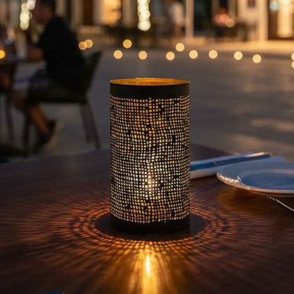 Papstar Securit® kandelaar Ø 8 cm x 15 cm zwart/goud