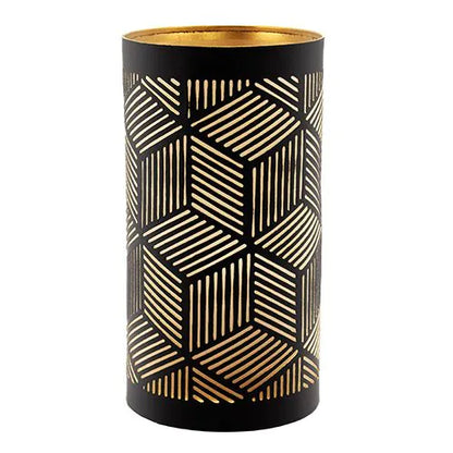 Papstar Securit® kandelaar Ø 8 cm x 15 cm zwart/goud