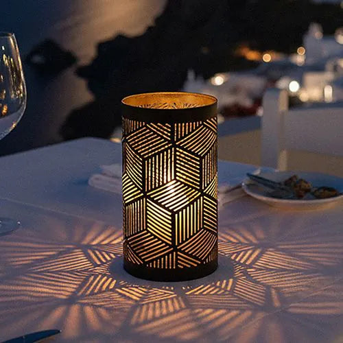 Papstar Securit® kandelaar Ø 8 cm x 15 cm zwart/goud