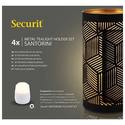 Papstar Securit® kandelaar Ø 8 cm x 15 cm zwart/goud