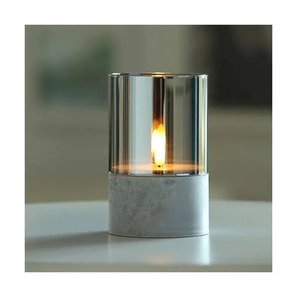 Papstar Securit® LED-kaars Ø 8 cm grijs "Gracia"