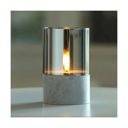Papstar Securit® LED-kaars Ø 8 cm grijs "Gracia"