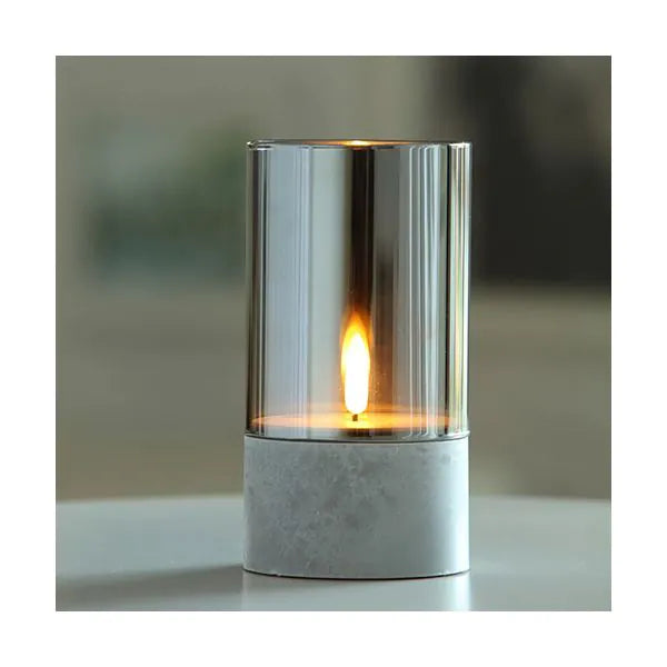 Papstar Securit® LED-kaars Ø 8 cm grijs "Gracia"