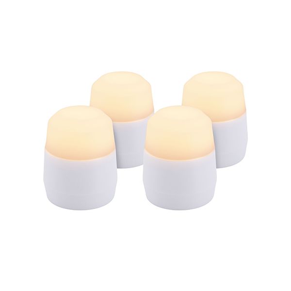 Papstar Securit® 4 LED theelichtjes navulverpakking Ø 4 cm x 5 cm "Amsterdam" brandduur 12-40 uur