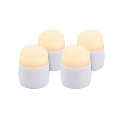 Papstar Securit® 4 LED theelichtjes navulverpakking Ø 4 cm x 5 cm "Amsterdam" brandduur 12-40 uur