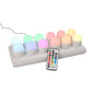Papstar Securit® 12 LED-theelichtjes incl. laadstation Ø 4 cm x 5 cm "Amsterdam" verlichtingstijd 12-40 uur