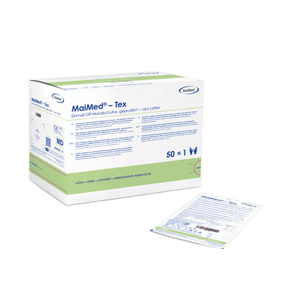 MaiMed-Tex steriele, licht gepoederde latex chirurgische handschoenen 50 paar/doos