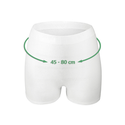 Die Hartmann MoliCare® Premium Fixpants der Paul Hartmann AG sind mit einem grünen Pfeil um den Bund gekennzeichnet und bieten einen Größenbereich von 45–80 cm. Sie sorgen für Komfort und Sicherheit bei der Verwendung mit MoliCare Inkontinenzeinlagen.