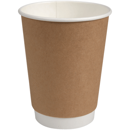 De koffiebeker dubbelwand "Kraft" van Abena Re-Seller GmbH is een eenvoudige bruine kartonnen beker met een witte binnenkant en bodem, ideaal voor iedereen die een milieuvriendelijk alternatief voor roestvrijstalen bekers zoekt.