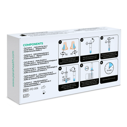 12-in-1 sneltestset voor het detecteren van antigenen (COVID-19, influenza A/B, streptokokken, legionella en andere) | Pakket (1 proef)